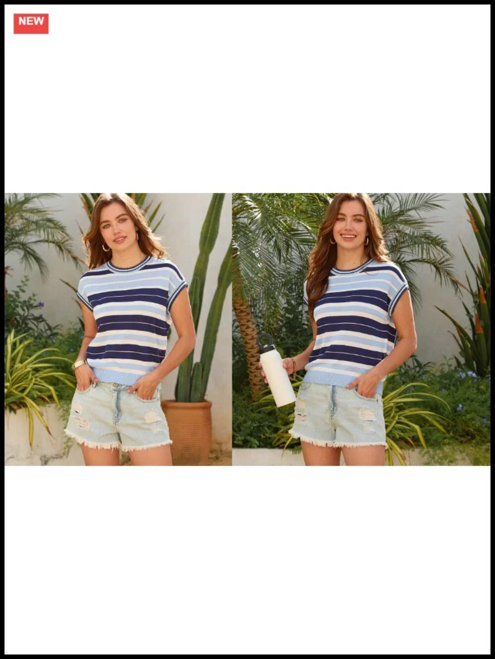 Women's Lightweight Crochet Sweater Vest Cap Sleeve Boho Knit Pullover